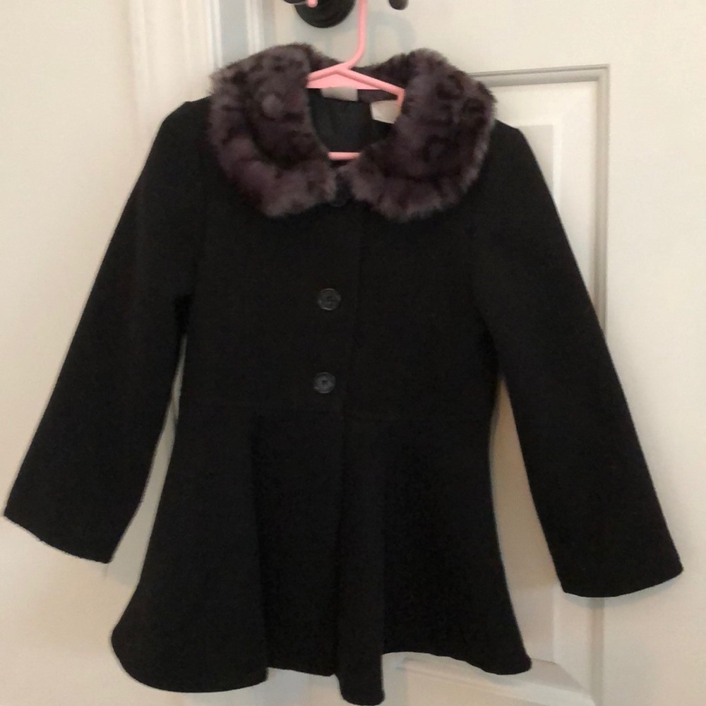Fur collar dress coat